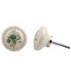 Cream Blue Floral Ceramic Knob